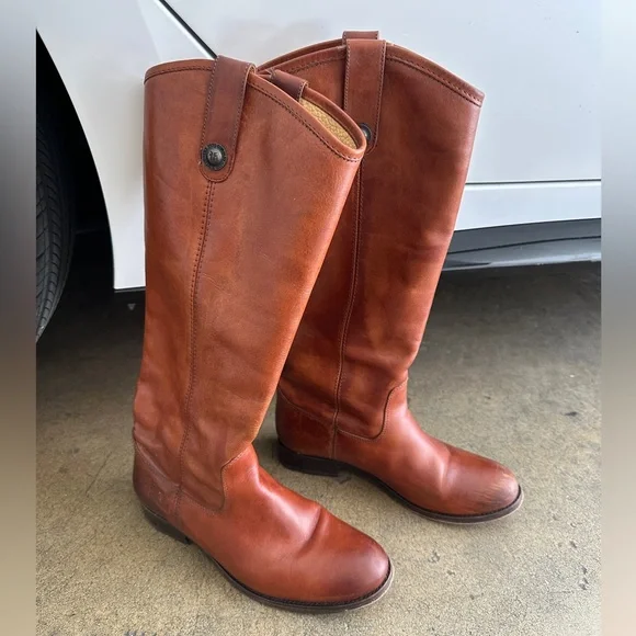 Frye Boots Melissa Button in Cognac size 7 no box - Picture 2 of 10